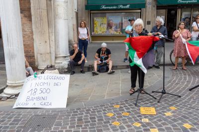 LETTURA NOMI MORTI GENOCIDIO GAZA