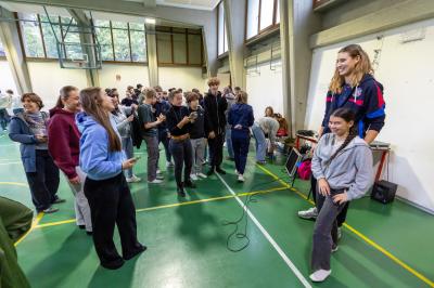 ANTROPOVA E LEONARDI IN VISITA LICEO COURMAYEUR