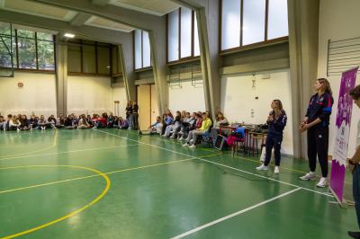 ANTROPOVA E LEONARDI IN VISITA LICEO COURMAYEUR