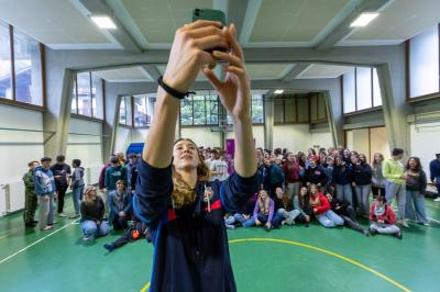ANTROPOVA E LEONARDI IN VISITA LICEO COURMAYEUR