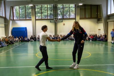 ANTROPOVA E LEONARDI IN VISITA LICEO COURMAYEUR